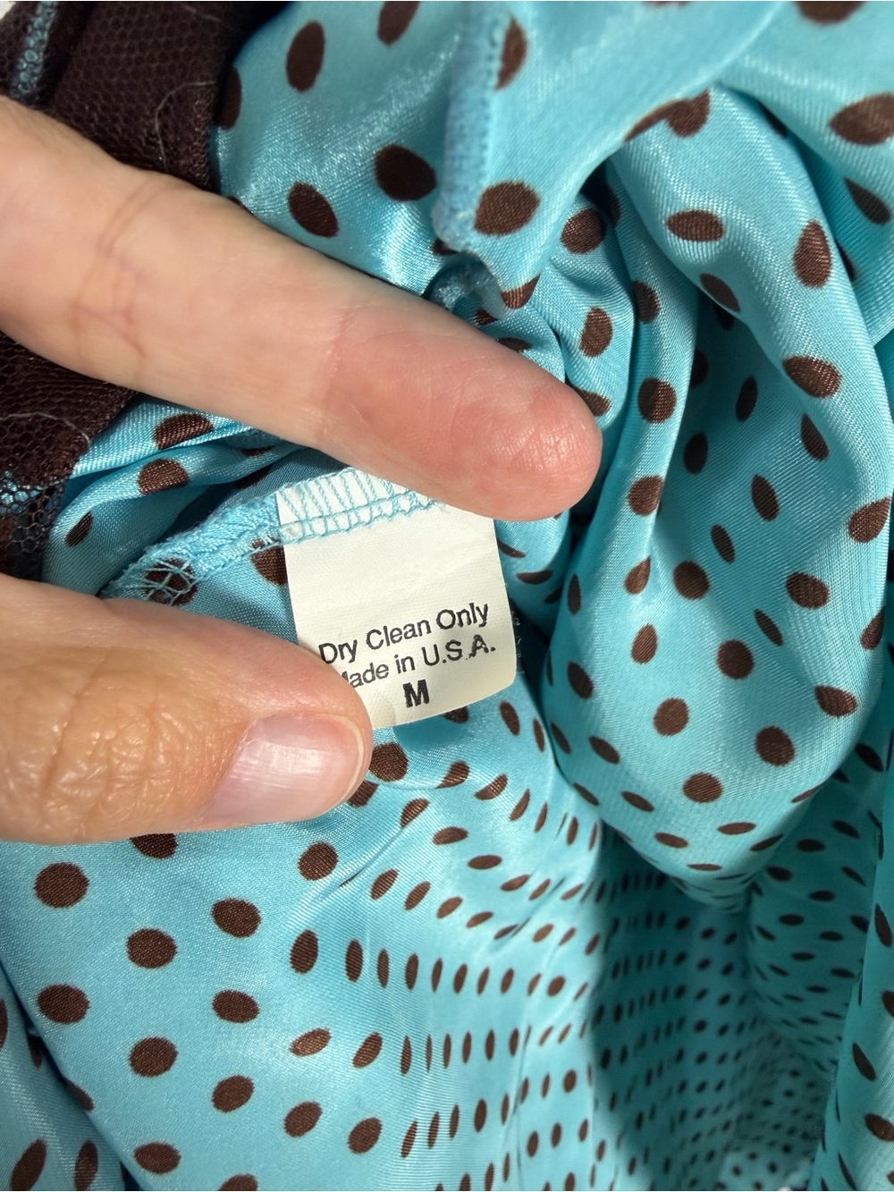 VINTAGE Floral Overlay Circle Skirt in Brown and Teal - Picture 7 of 7